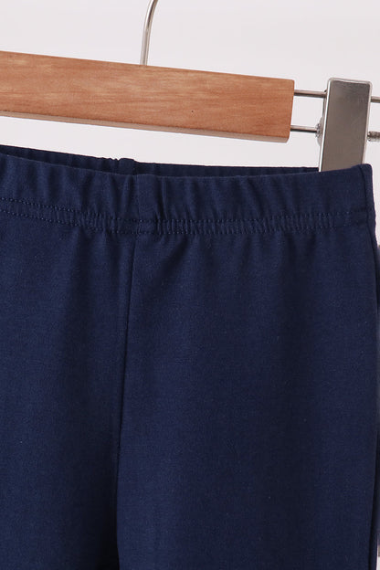 Navy scalloped bell pants