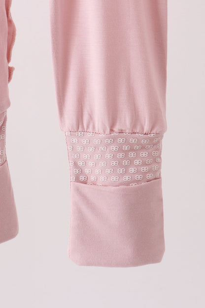Pink ruffle zipper bamboo anti-slip romper – view 5