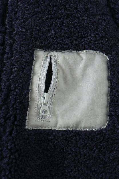 Navy fleece zipper jacket