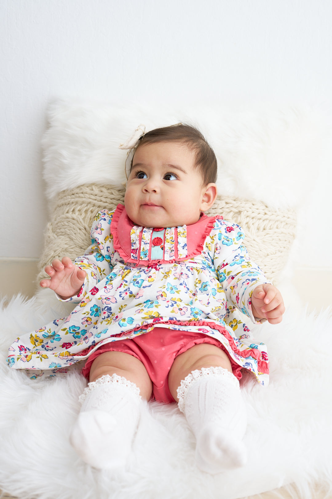 Platinum floral print baby girl set - Cloudling Kids Clothing
