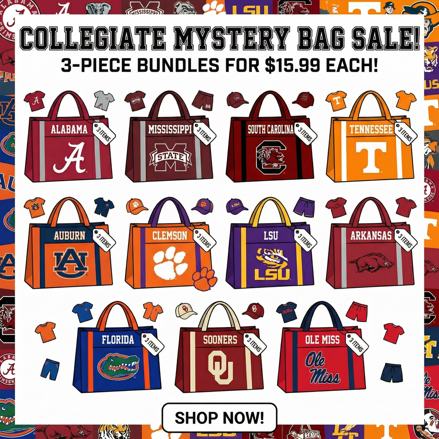 Collegiate Mystery Bag 3 pcs bundle - Cloudling Kids Clothing