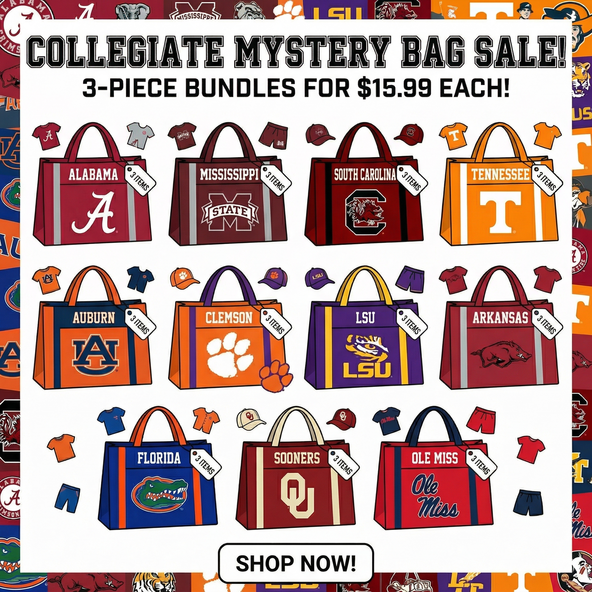 Collegiate Mystery Bag 3 pcs bundle - Cloudling Kids Clothing