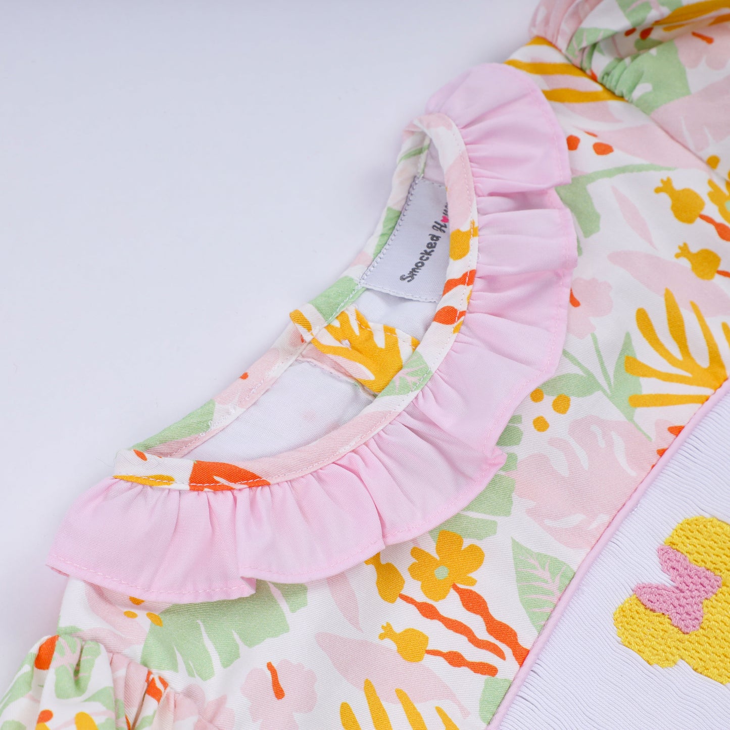 Sweet island character hand smocked ruffle pants set