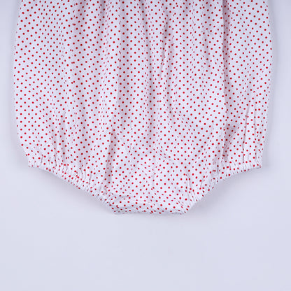 Red gingerbread hand smocked bubble