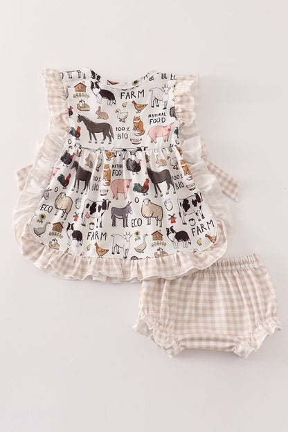 Beige Farm Bloomer Set