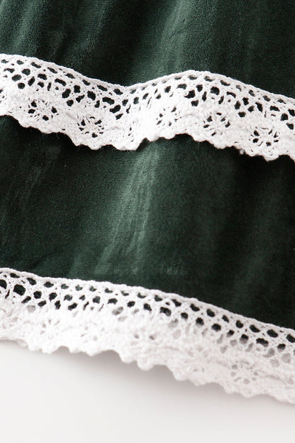 Forest velvet lace dress - Cloudling Kids Clothing