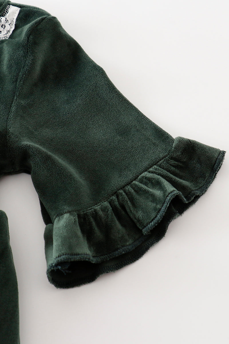 Forest velvet lace dress - Cloudling Kids Clothing