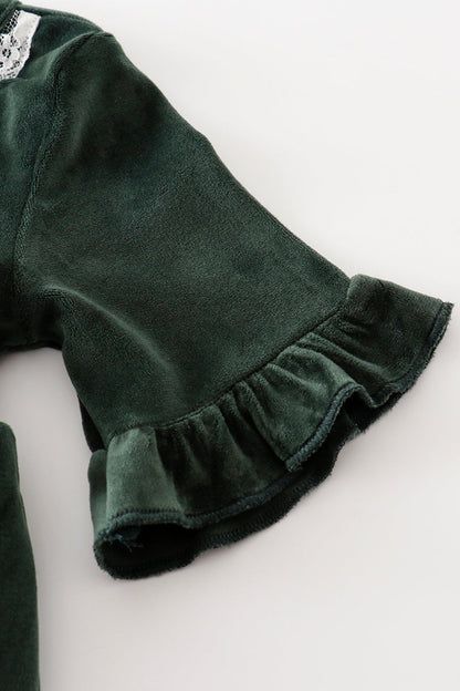 Forest velvet lace dress - Cloudling Kids Clothing