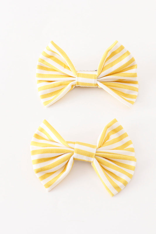 Gold piggie hair bow - Cloudling Kids Clothing