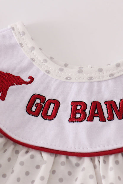 Maroon Alabama embroidery dot bloomer set