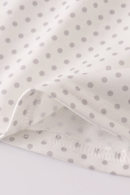 Maroon Alabama embroidery dot bloomer set