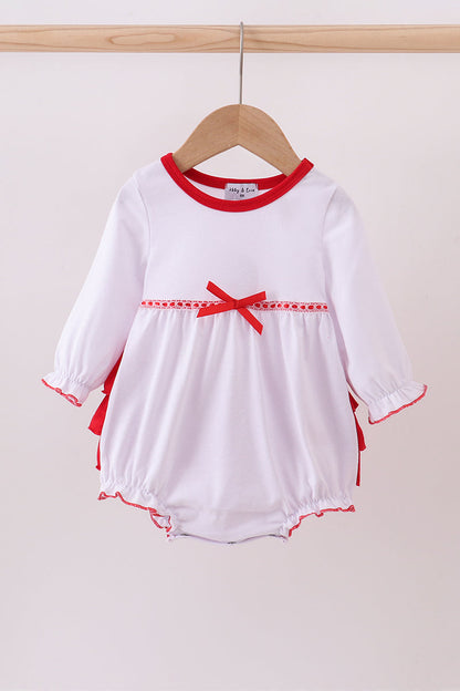 White bow ruffle bubble