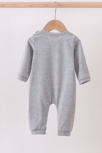 Grey reindeer applique romper