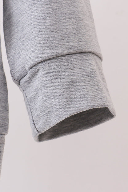 Grey reindeer applique top