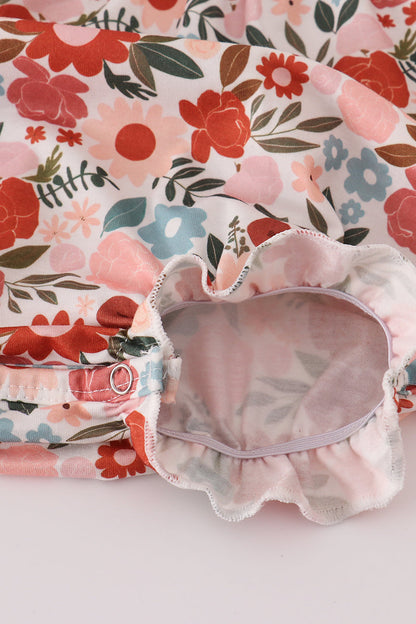 Fox embroidery floral print bubble