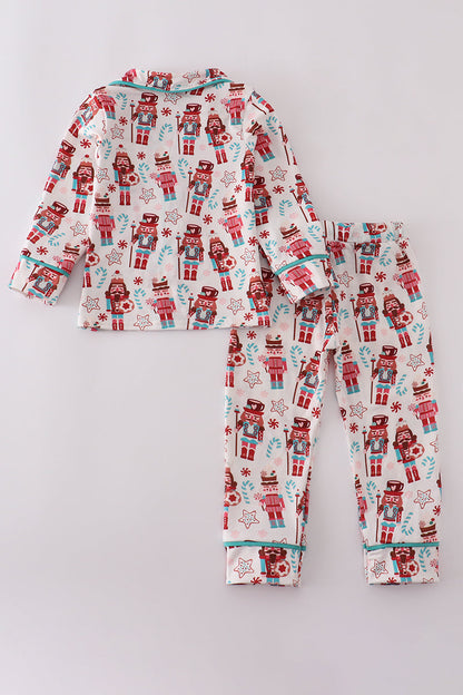 Christmas nutcracker print pajamas set