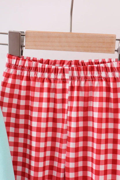 Mint gingerbread applique pants set