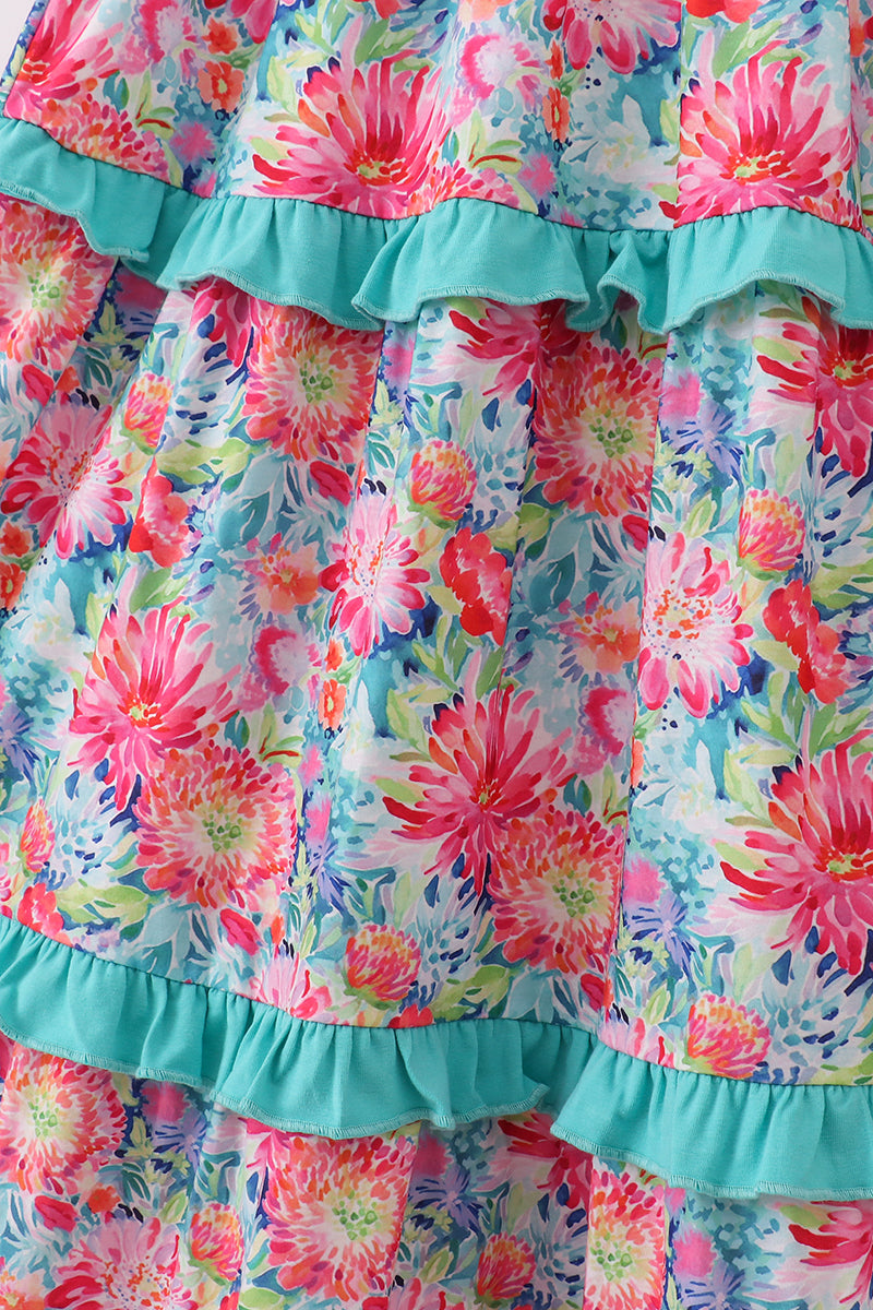 Cloudling Kids Clothing: Matching Tropical Bloom print dresses for mommy and child.
