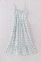 Green leaves bow print mom&me dress