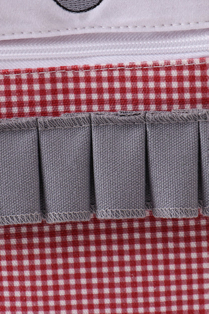 Red Alabama embroidery gingham ruffle backpack - Cloudling Kids Clothing