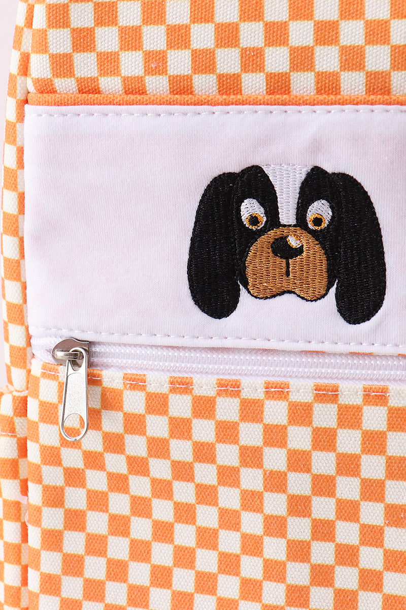 Orange Tennessee embroidery checkered backpack - Cloudling Kids Clothing