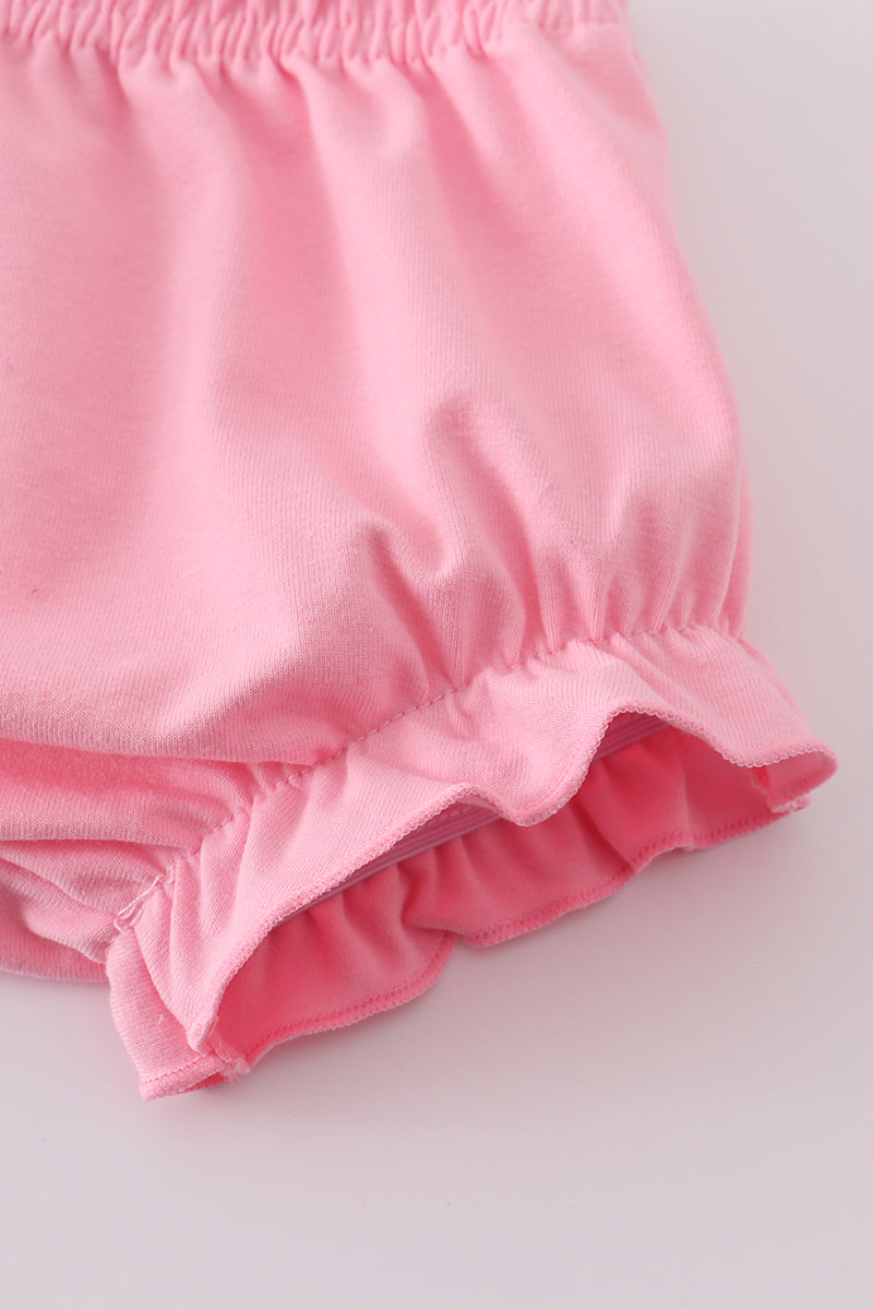 Pink golf print bloomer set - Cloudling Kids Clothing