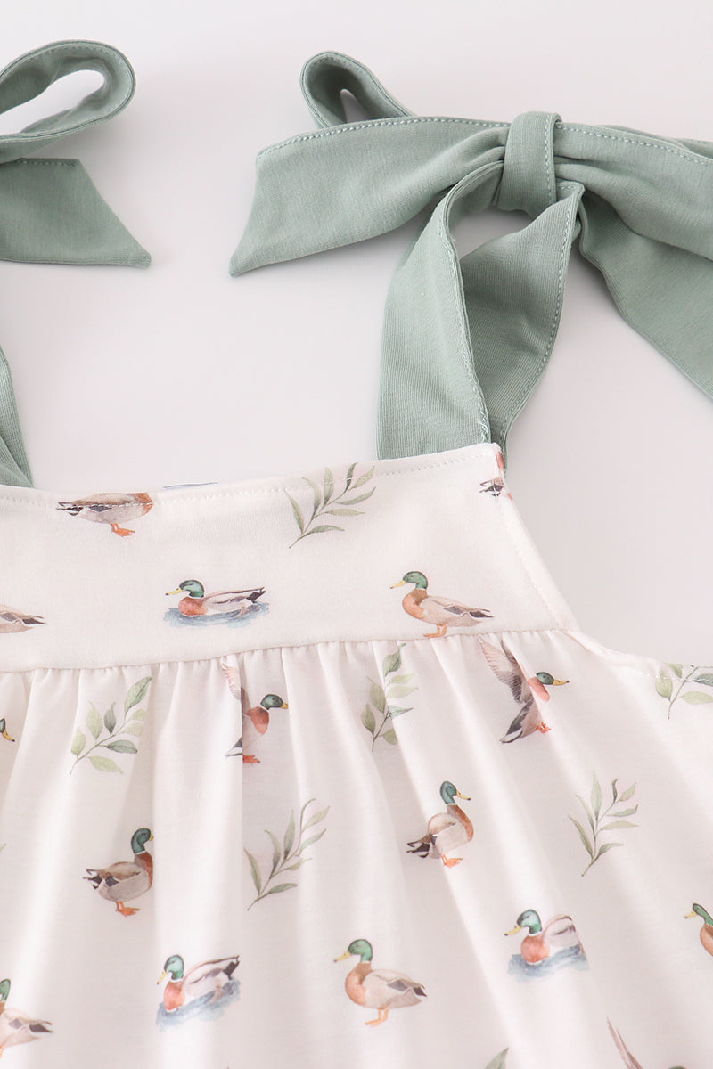 Green duck print set - Cloudling Kids Clothing