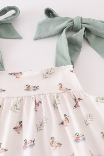 Green duck print set - Cloudling Kids Clothing