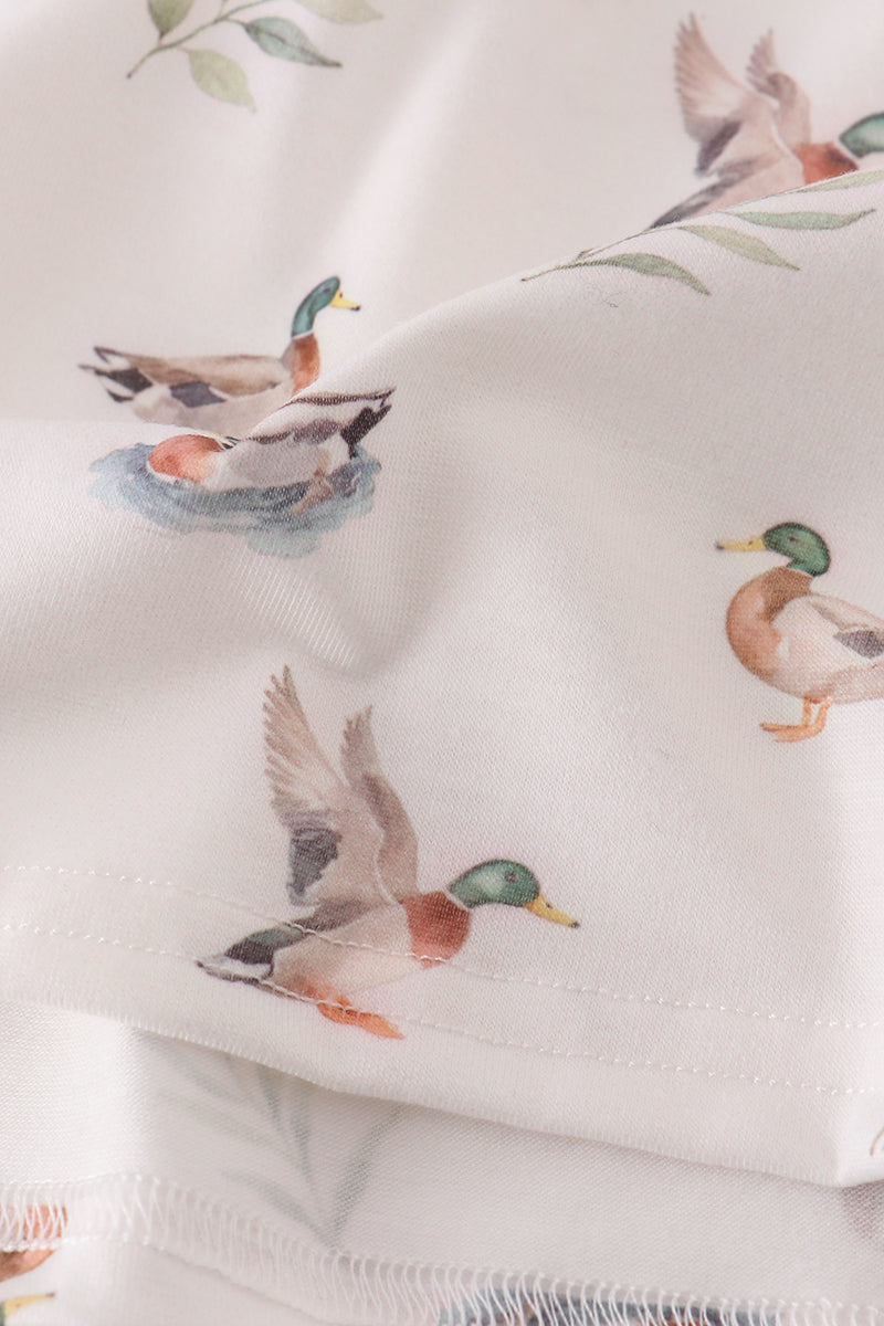 Green duck print set - Cloudling Kids Clothing
