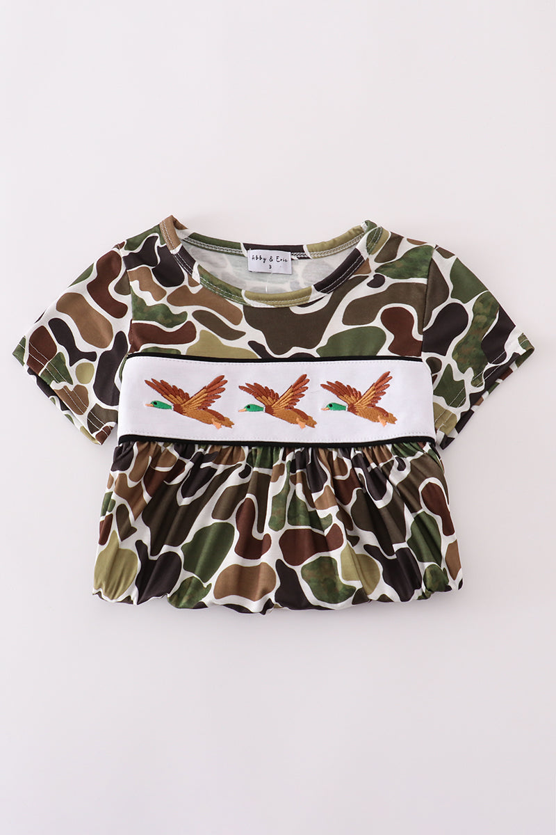 Camouflage duck embroidery set - Cloudling Kids Clothing