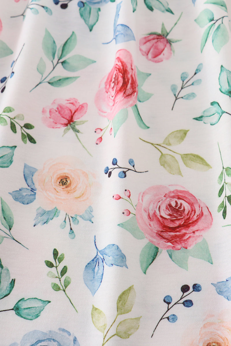 Green garden rose dress - Cloudling Kids Clothing