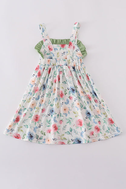 Green garden rose dress - Cloudling Kids Clothing