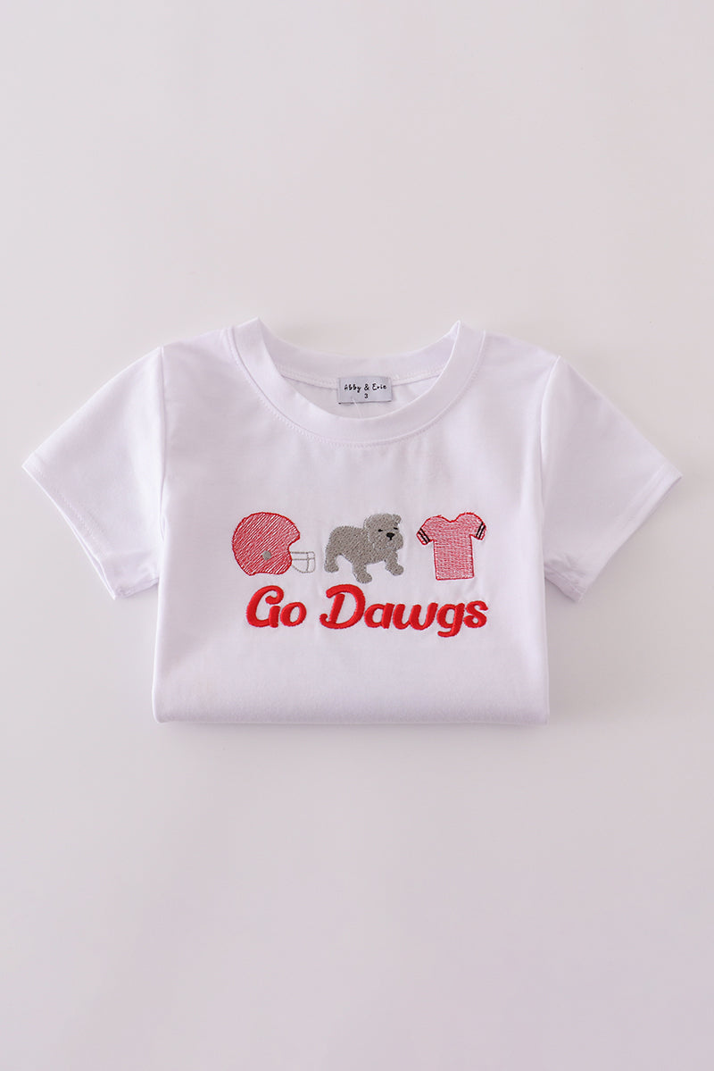 White Georgia go dawgs embroidery set - Cloudling Kids Clothing