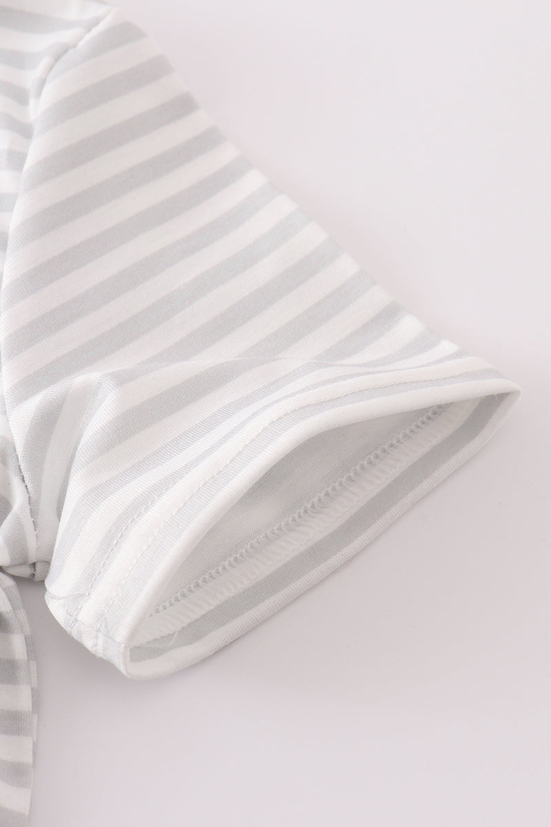 Maroon Mississippi applique stripe set - Cloudling Kids Clothing