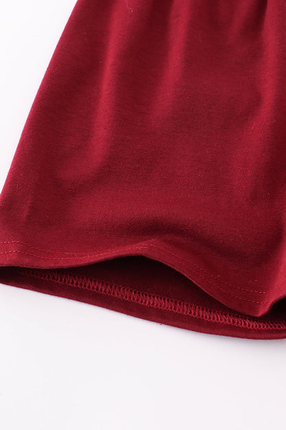 Maroon Mississippi applique stripe set - Cloudling Kids Clothing