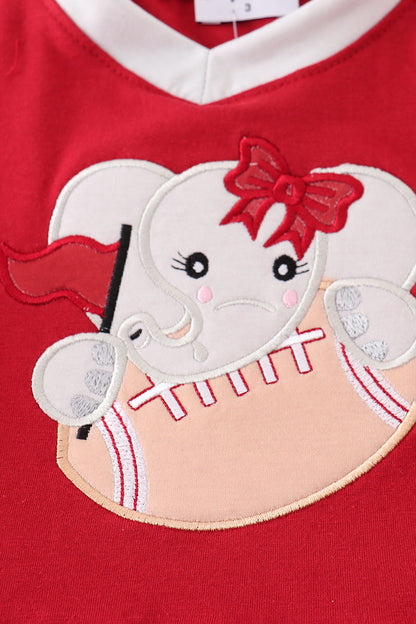 Alabama elephant football applique dress - Cloudling Kids Clothing