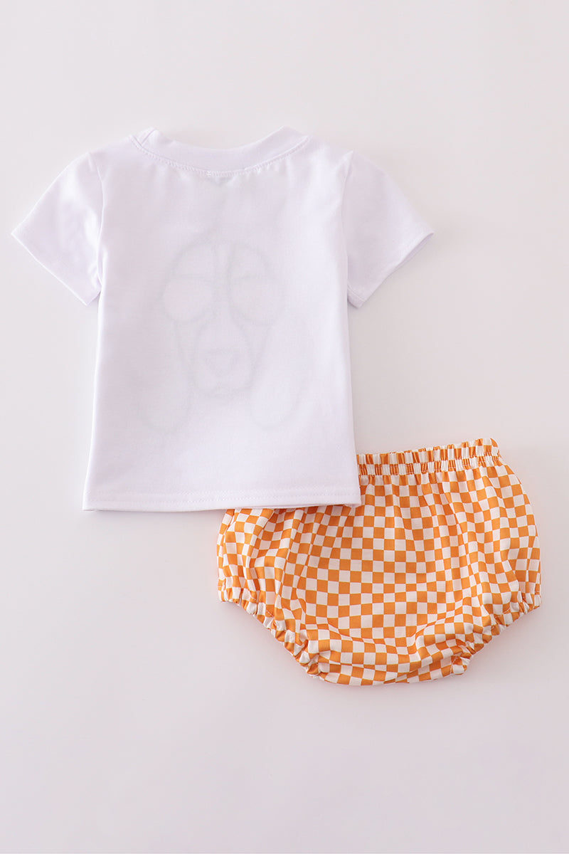 Orange tennessee applique bloomer set - Cloudling Kids Clothing