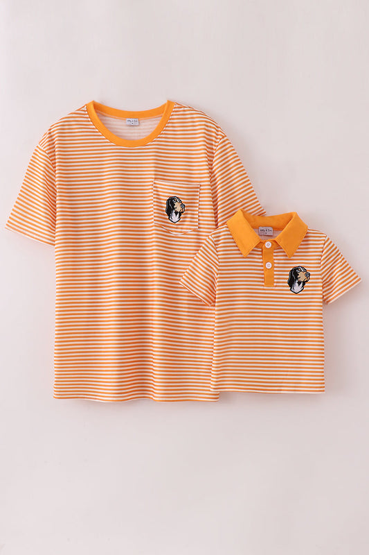 Orange tennessee applique stripe shirt - Cloudling Kids Clothing