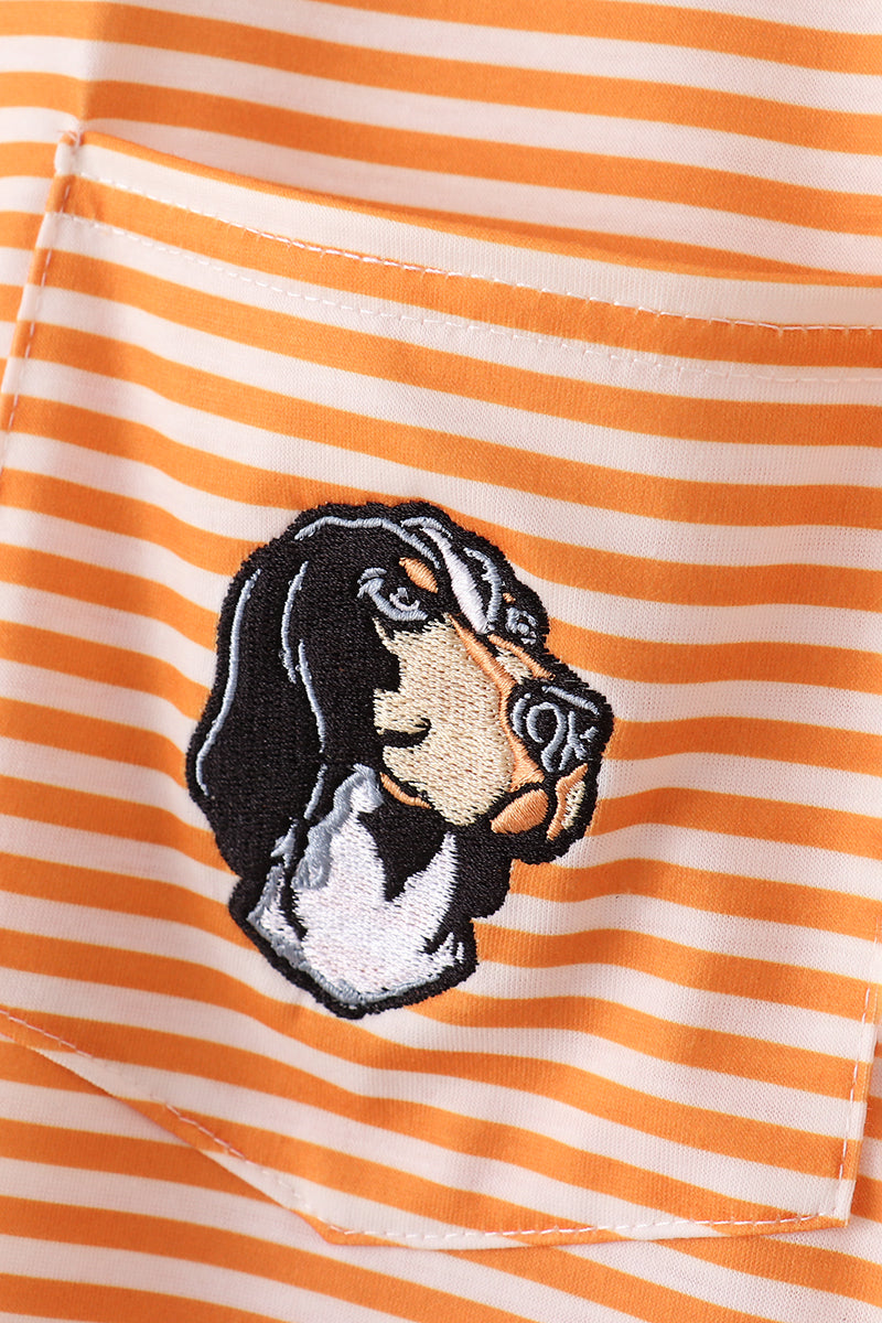 Orange tennessee applique stripe shirt - Cloudling Kids Clothing