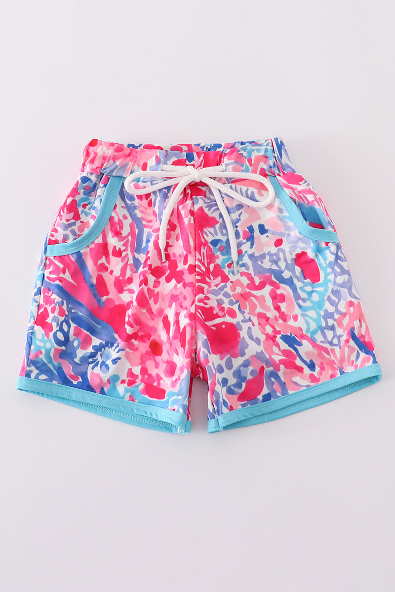Tropical Sunset Waves swim trunks - Cloudling Kids Clothing