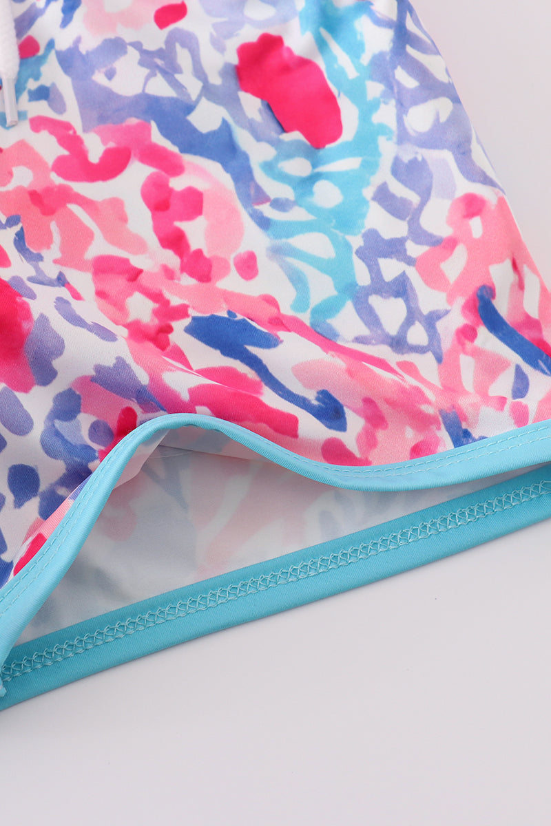 Tropical Sunset Waves swim trunks - Cloudling Kids Clothing