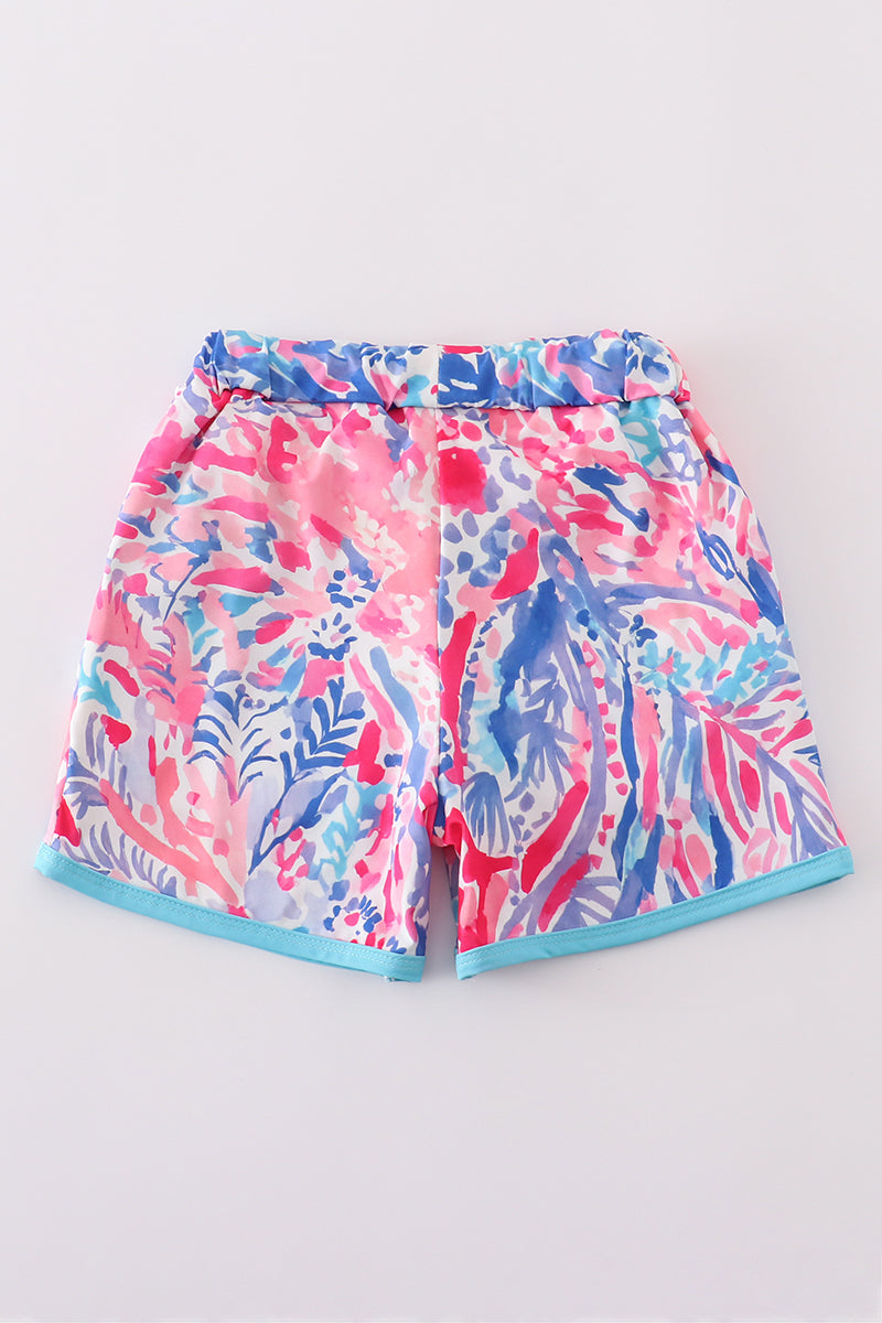 Tropical Sunset Waves swim trunks - Cloudling Kids Clothing