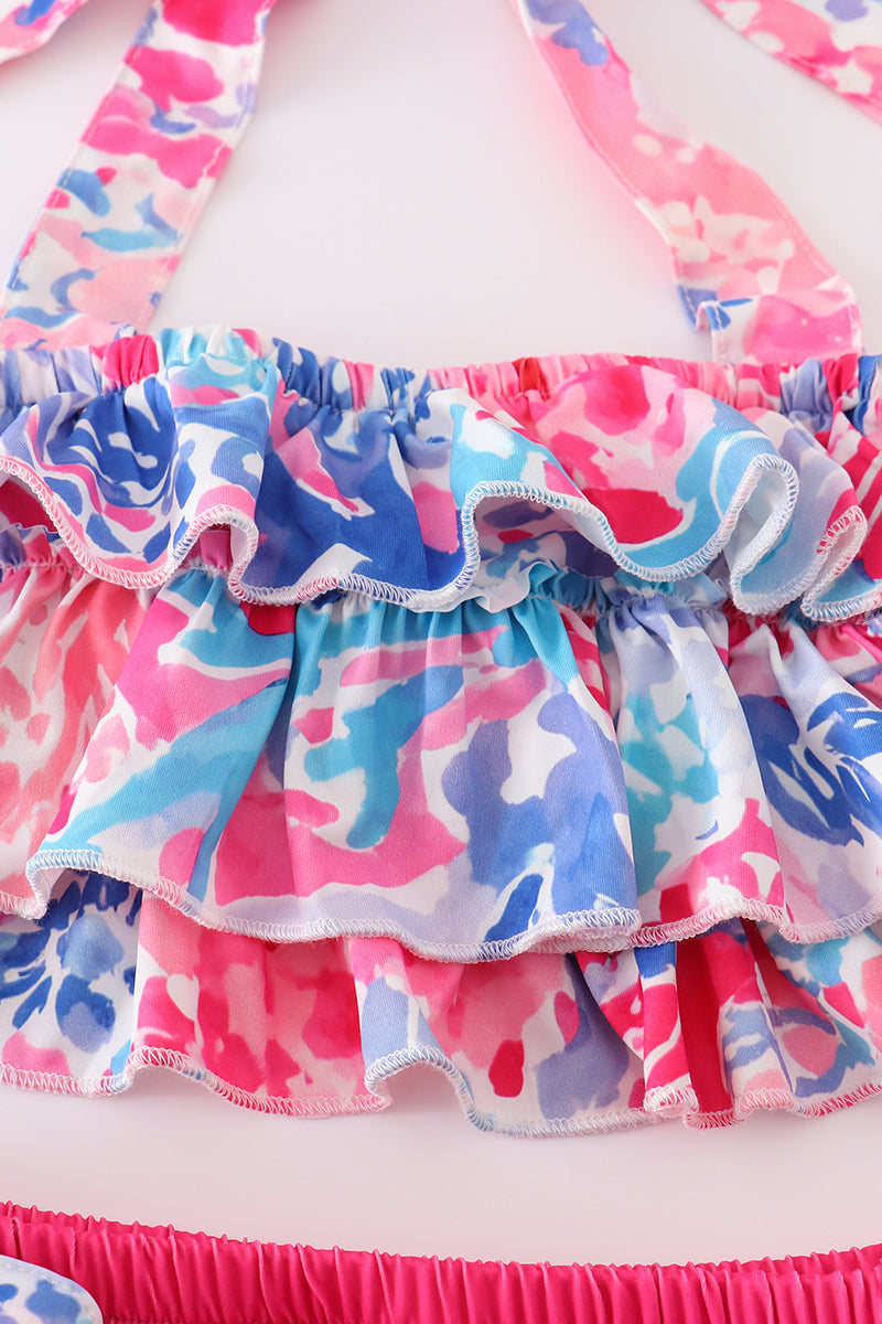 Pink Paradise Reef print 2pc swimsuit - Cloudling Kids Clothing