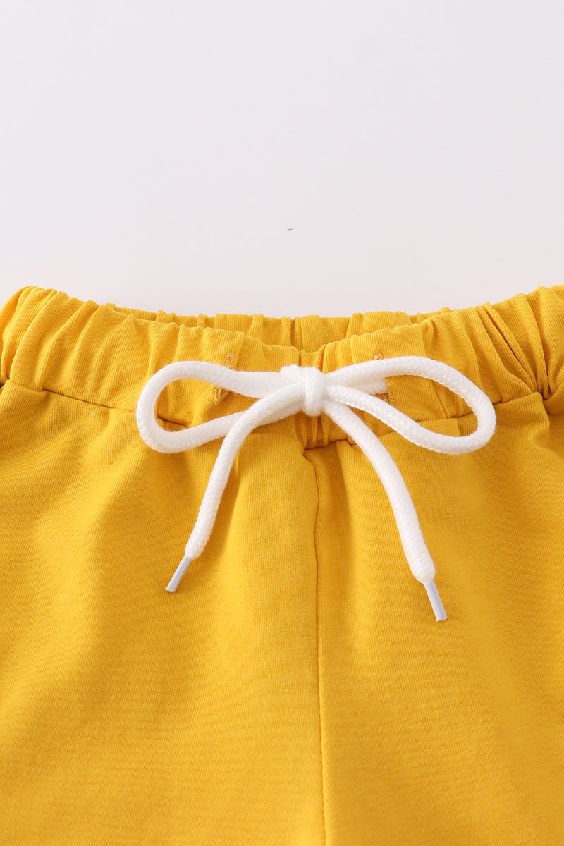 Purple gold LSU GAME DAY glitter shorts set - Cloudling Kids Clothing