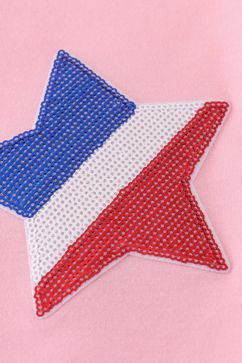 Pink star sequin mom&me top - Cloudling Kids Clothing