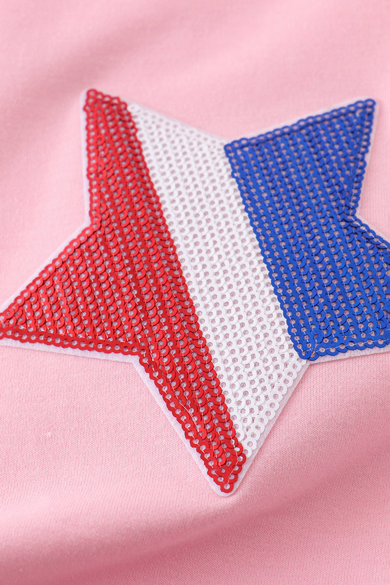 Pink star sequin mom&me top - Cloudling Kids Clothing
