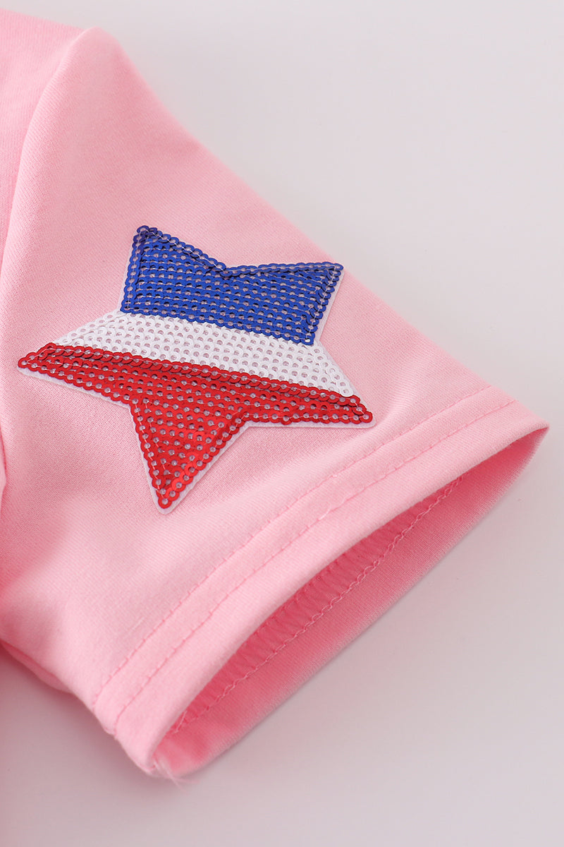Pink star sequin mom&me top - Cloudling Kids Clothing