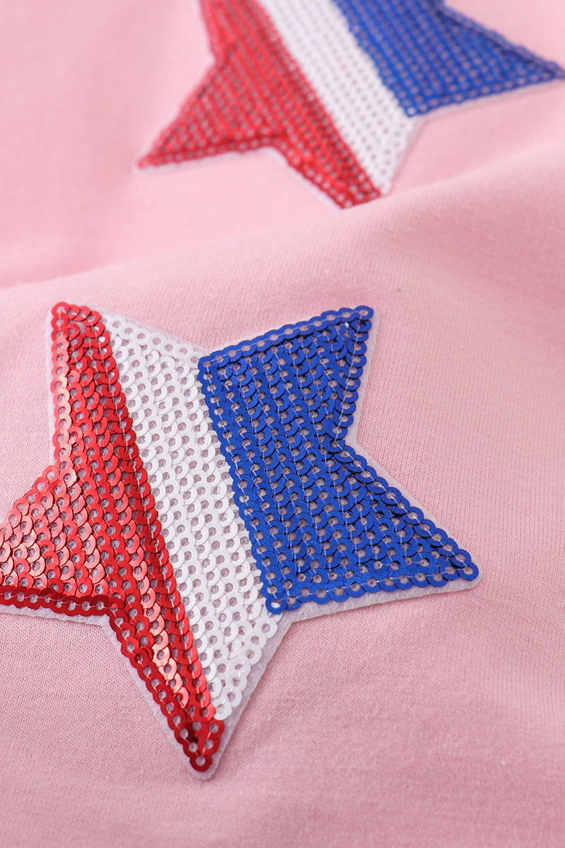 Pink star sequin mom&me top - Cloudling Kids Clothing