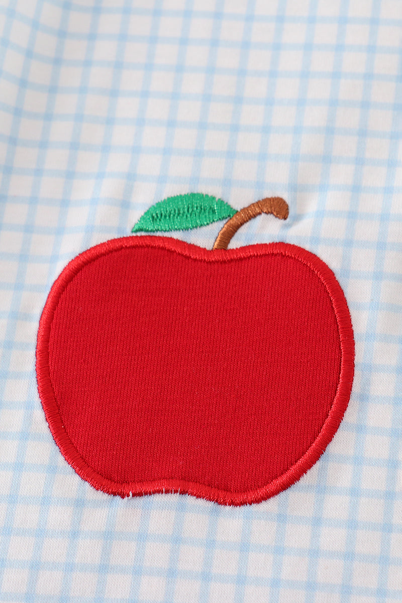 Cute summer apple themed shorts outfit with bow for young girls