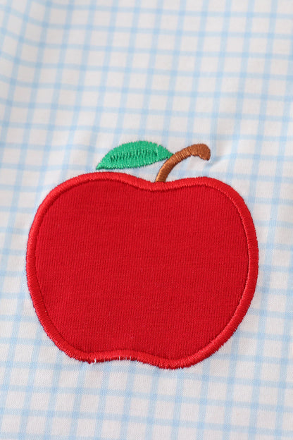 Cute summer apple themed shorts outfit with bow for young girls